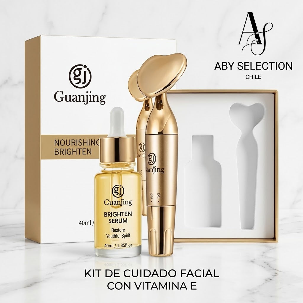 KIT REPARACIÓN FACIAL SÉRUM, VITAMINA E + MASAJEADOR